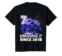 Kids Birthday Monster Truck 7 Years Old Boys 7th Party Born 2018 T-Shirt