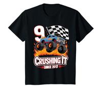 Kids Birthday Monster Truck 9 year Old Boys 9th Party Born 2017 T-Shirt