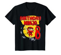 Kids Birthday Ninja 8 Year Old Birthday Party Gift Little Ninja T-Shirt