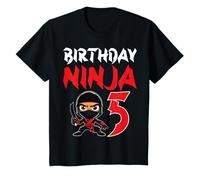 Kids Birthday Ninja Kids 5 Years Old Martial Arts 5th Birthday T-Shirt