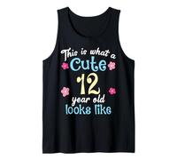 Kids Birthday This Is What A Cute 12 Twelve Year Old Looks Tank Top