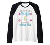 Kids Birthday This Is What A Cute 5 Five Year Old Looks Like Raglan Baseball Tee