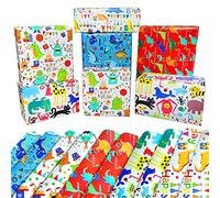 Kids Birthday Wrapping Paper for Boys, Dinosaur Wrapping Paper Sheets Happy Birthday Gift Wrap for Childrens, Monsters Animals Children Gift Wrapping Paper Eco Gift Wrap Paper