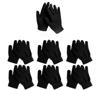 Kids Black Magic Gloves - Assorted 12 Pairs Stretchy Warm Knit Thermal Gloves For Boys Girls Full Fingers Stretch Mittens Accessories For Indoor And Outdoor One Size UK (12 Pairs Black)