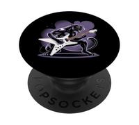 Kids Black Panther Playing Guitar Rock Star Rock and Roll PopSockets Adhesive PopGrip