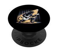 Kids Black Panther Playing Guitar Rock Star Rock and Roll PopSockets Adhesive PopGrip