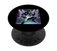 Kids Black Panther Playing Guitar Rock Star Rock and Roll PopSockets Adhesive PopGrip