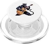 Kids Black Panther Playing Guitar Rock Star Rock and Roll PopSockets PopGrip for MagSafe