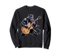 Kids Black Panther Playing Guitar Rock Star Rock and Roll Sweatshirt