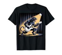 Kids Black Panther Playing Guitar Rock Star Rock and Roll T-Shirt