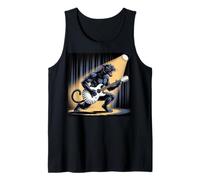 Kids Black Panther Playing Guitar Rock Star Rock and Roll Tank Top