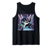 Kids Black Panther Playing Guitar Rock Star Rock and Roll Tank Top