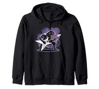 Kids Black Panther Playing Guitar Rock Star Rock and Roll Zip Hoodie
