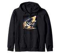 Kids Black Panther Playing Guitar Rock Star Rock and Roll Zip Hoodie