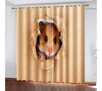 Kids Blackout Curtains Abstract Hamster 2 X 117 X 230 Cm Thermal Insulated Window Treatment Solid Eyelet Curtain For Living Bedroom/Room Darkening & Noise Reduicing Living Room Bedroom -4E0H2R0O5J0S6H