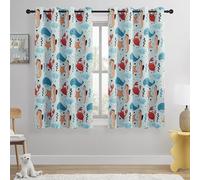 Kids Blackout Curtains - Ocean Whale Design, 100% Blackout, 2 Panels, Each W52×L63, Thermal Insulated for Bedroom, Noise Reducing, Excellent Colorfastness, Dive into an Underwater Adventure
