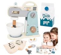 Kids Blender Toys - Cooking Mixer Playset,Wooden Kitchen Toy Baking Accessories for Kids Boys Girls 3-5 Years