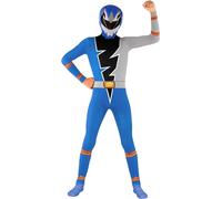 Kids Blue Dino Fury Morphsuit Boys Power Rangers Superhero Fancy Dress Costume