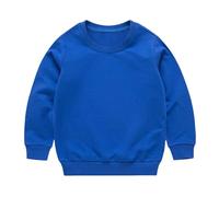 Kids' Blue Jumper Classic Crewneck Long Sleeve - Soft Cozy Solid Cotton Tops for Boys, Girls Fall Winter School Wear Sweatshirt 9 Years