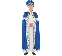 Kids Blue Wise Man Costume S-XL Boys Christmas Nativity Three Kings Fancy Dress