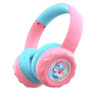 Kids Bluetooth Headphones Colorful LED Lights Cartoon Portable Over Ear Headset Kids Wireless/Wired Headphones with 85dB Safe Volume 10H Playtime Built-in Mic for Boy Girl School Travel (Pink)