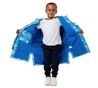 Kids Bluey Oversized Changing Robe Boys Outdoor Fleece Jacket M 6-8 Years | Showerproof & Wind-Resistant Hooded Coat, Long Sleeves with Two-Way Zip - Swimming, Surfing, Camping, Beach