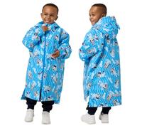 Kids Bluey Oversized Changing Robe Boys Outdoor Fleece Jacket S 3-5 Years | Showerproof & Wind-Resistant Hooded Coat, Long Sleeves with Two-Way Zip - Swimming, Surfing, Camping, Beach