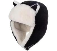 Kids Bomber Russian Hat Faux Fur Trooper Hat Winter Warm Trapper Hats Corduroy Aviator Hat Ushanka Cossack Hat Cap Ear Flap Bomber Hats Windproof Cycling Snow Ski Hat Face Protector for Boys Girls
