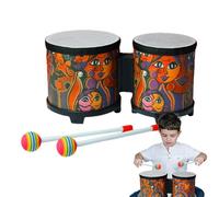 Kids Bongo Drum - Percussion Drum Set, Handcrafted Drum | Wooden Bongo Drum, Musical Instruments with Colorful Drumsticks, Professional Hand Drum for Kids and Adults, Cute Musical Toy for All Ages