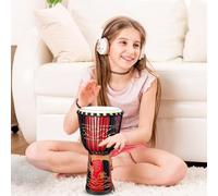 Kids Bongo Drums - 8inch Hand-Carved African Inspired Hand Drum - Musical Tool Percussion Instruments for Performances, Activities, Music Lessons
