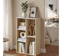 Kids Bookcase, Bookshelf with 5 Compartments, Storage Shelf, Beige / 5 Compartments