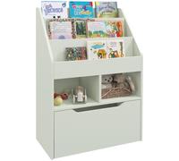 Kids Bookcase Green 60x29.9x90cm MDF Melamine Nylon Metal Wheels Drawer Storage