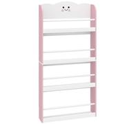Aiyaplay Kids Bookshelf Bookcase With 4-Tier Shelves For Living Room, Pink