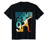 Kids BOOM!!! I Am 9 Soccer Player Coach Football Birthday T-Shirt