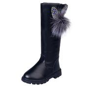 Kids Boots Children's Autumn and Winter Boots Fall Winter Side Zipper Punk Goth Boot Kids Elegant Princess with Back Zip School Shoe Platform Chunky Boot for Autumn and
