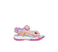 Geox J Borealis Girl A Sandal, Dk Pink/Multicolor, 5 UK