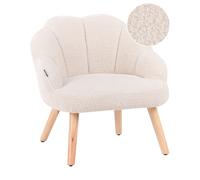 Beliani Kids Armchair MILAND Boucle Light Beige, Cream