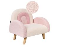 Beliani Kids Armchair Rainbow Ombo Boucle Pastel Pink