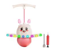 Kids Bouncing Ball with Handle - Jumping Ball with Colorful Light,Illuminated Jump Rope with Rabbit Ears Adjustable Length for Indoor and Outdoor Activities for Adults and