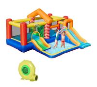 Outsunny Kids Bounce Castle Double Slides & Trampoline Design With Inflator, Multi
