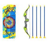 Kids Bow and Arrow Archery Set - Bow with 4 Suction Cup Arrows Includes Target on Packaging, Outdoor Garden Practice Game, Summer Sports Activity Toy for 3+ Years Boys & Girls