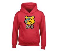 Kids Bow Child Spotty Pudsey Day 2024 Autism Bear Novelty Hoodie Pudsey Day School kids in need Unisex Adult Hooded(XL, Red)