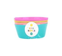 (Kid's Bowl) 4pk Kids Bright Plastic Tumblers Or Bowls Party Picnic BBQ Camping Snack Cereal