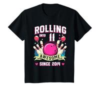 Kids Bowling 11th Birthday Rolling Into 11 Awesome Since 2014 T-Shirt