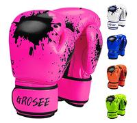 Kids Boxing Glove 6oz 8oz, Youth, Boys and Girls Training Sparring Gloves for Punching Bag, Kickboxing, Muay Thai, MMA, UFC, Gift for Age 6-15 Years (Pink, 8 oz (80-105 lbs))