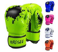 Kids Boxing Glove 6oz 8oz, Youth, Boys and Girls Training Sparring Gloves for Punching Bag, Kickboxing, Muay Thai, MMA, UFC, Gift for Age 6-15 Years (Green, 6 oz (45-80 lbs))