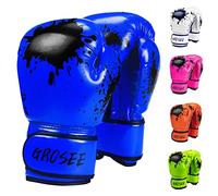 Kids Boxing Glove 6oz 8oz, Youth, Boys and Girls Training Sparring Gloves for Punching Bag, Kickboxing, Muay Thai, MMA, UFC, Gift for Age 6-15 Years (Blue, 6 oz (45-80 lbs))