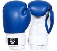 Kids Boxing Gloves for Martial Arts Sparring Junior Mitts Heavy Duty Leather MMA Training Punch Bag Gloves Striking Muay Thai Kick Boxing Boys and Girl (Blue, 6OZ)