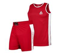 Kids Boxing Shorts and Vest Uniform Set (Ages 7-16) - Available in Blue, Black, Red, and Green - Premium Training & Competition Gear (Red, 7-8 Yrs)