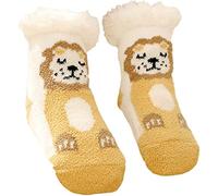 Kids Boy Girl Cute Slipper Socks Kids Slipper Fluffy Socks Super Soft Fuzzy Warm Thick Fleece Lined Non-Slip Animal Socks Bed Socks Cozy Winter Thermal Fleece Children Home Socks (Color 2,XS)